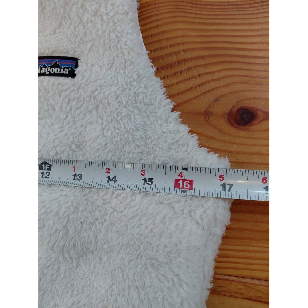 Patagonia Los Gatos Sherpa Vest Womens Small White Fuzzy Fleece Full Zip Gorp - Picture 5 of 7
